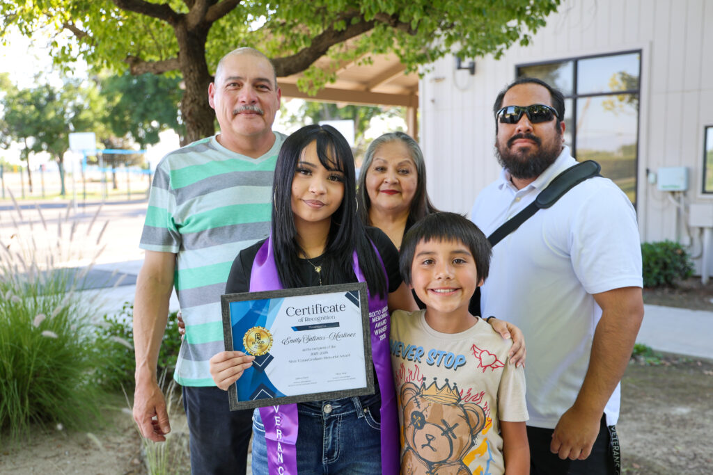 Emily Salinas Martinez poses with her family. 