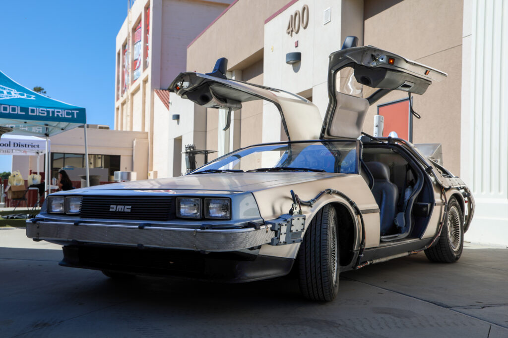 DeLorean time machine inspired by the iconic Back to the Future films.
