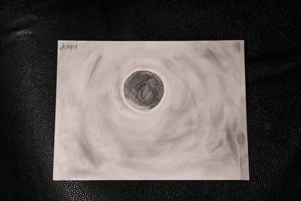 Student drawing of the moon gifted to Captain Glover.